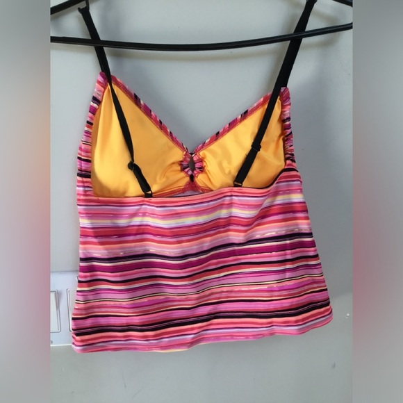 Vibrant Striped Bikini Tankini Top - Picture 3 of 4